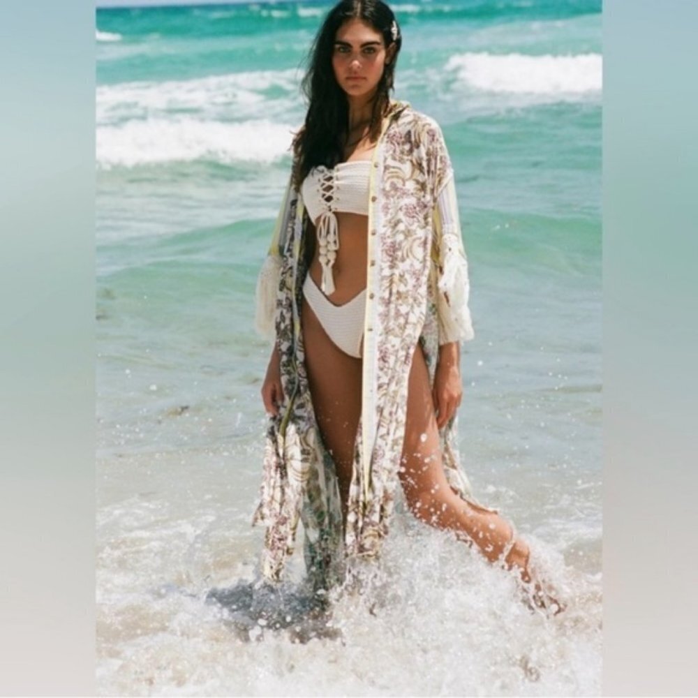 Free People Watching Waves Maxi Shirt s / m - Picture 3 of 14